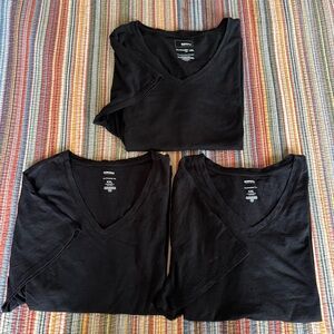 Set of 3! Sonoma The Everyday Tee V-Neck T-shirts. Black. Size XXL